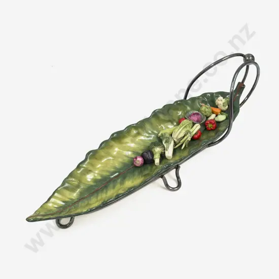 Carltonware Leaf Dish on Stand together with Assorted Fine Porcelain Vegetables