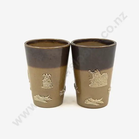 Two RD Stoneware Miniature Tumblers