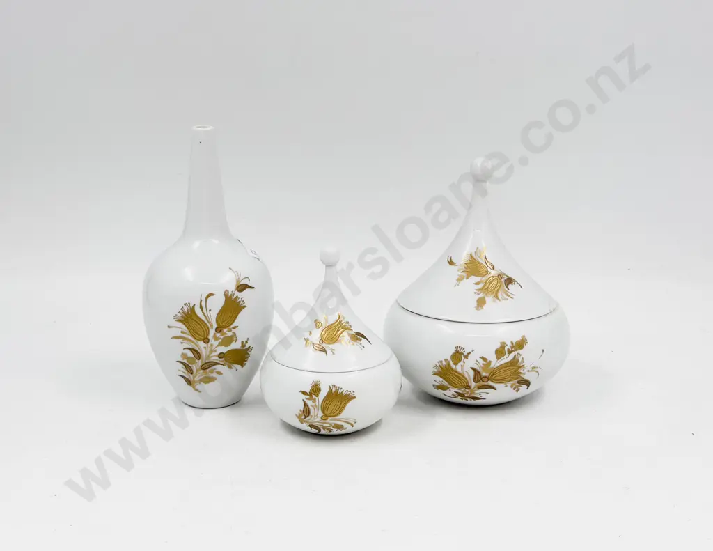 Graduated Pair of Rosenthal Lidded Bowls & Vase Image 1++