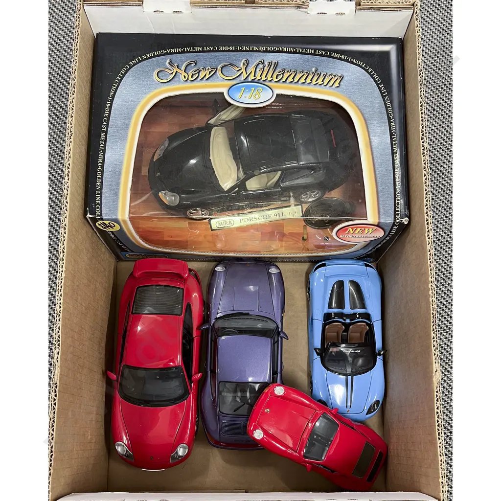 Boxed Mira 1:18 Scale Porsche Model & Four Various Unboxed Image 1++