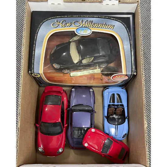 Boxed Mira 1:18 Scale Porsche Model & Four Various Unboxed