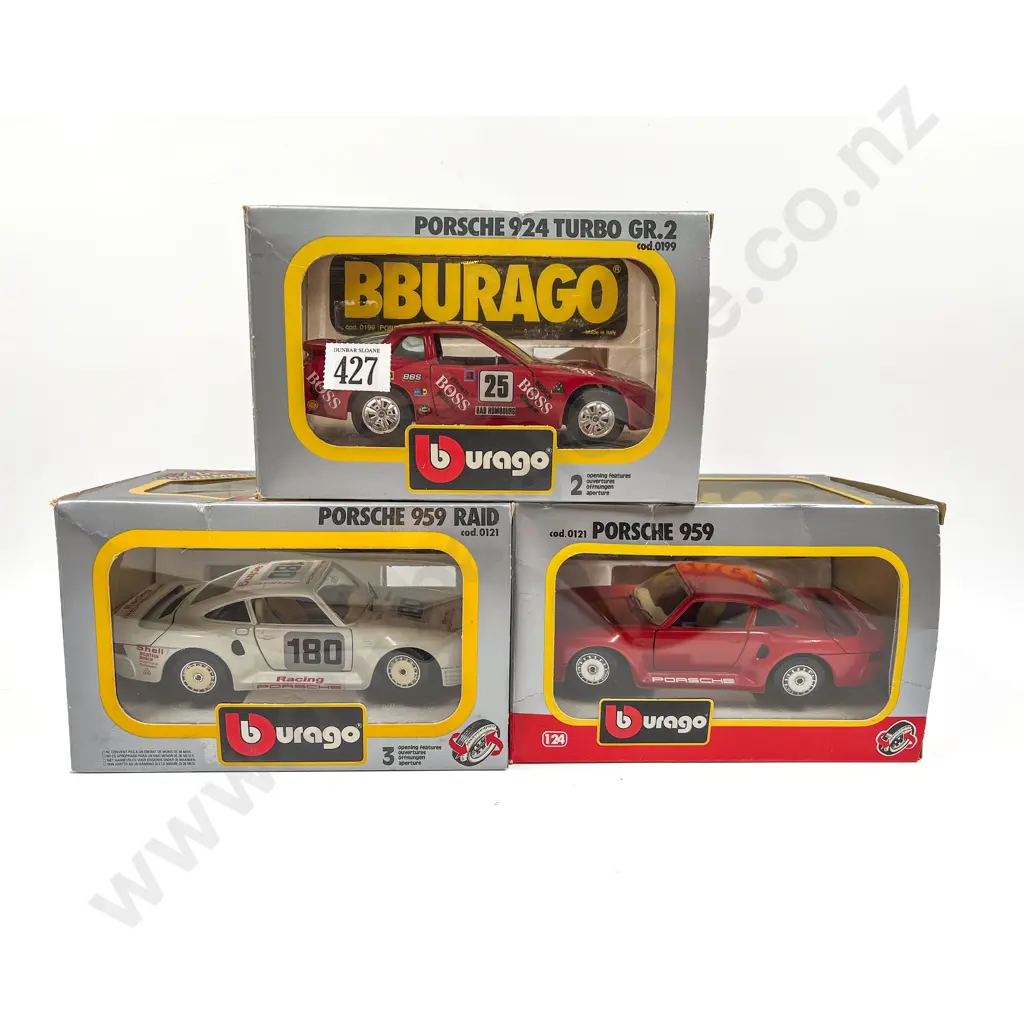 Three Boxed Burago 1:24 Scale Models Image 1++