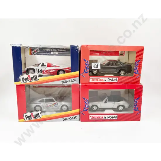 Four Boxed Tonka Polistil Boxed Porsche Models