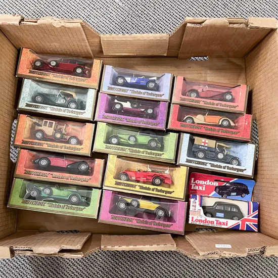 Fourteen Boxed Matchbox Models of Yesteryear