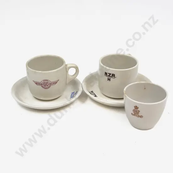 Three Various NZR Teacups & Two Saucers