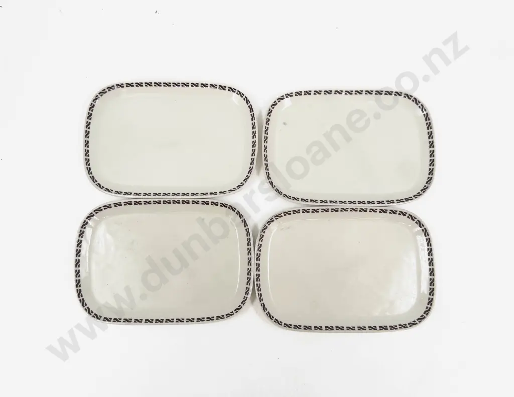 Four Crown Lynn NZR Tray Plates Image 1++