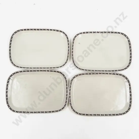 Four Crown Lynn NZR Tray Plates