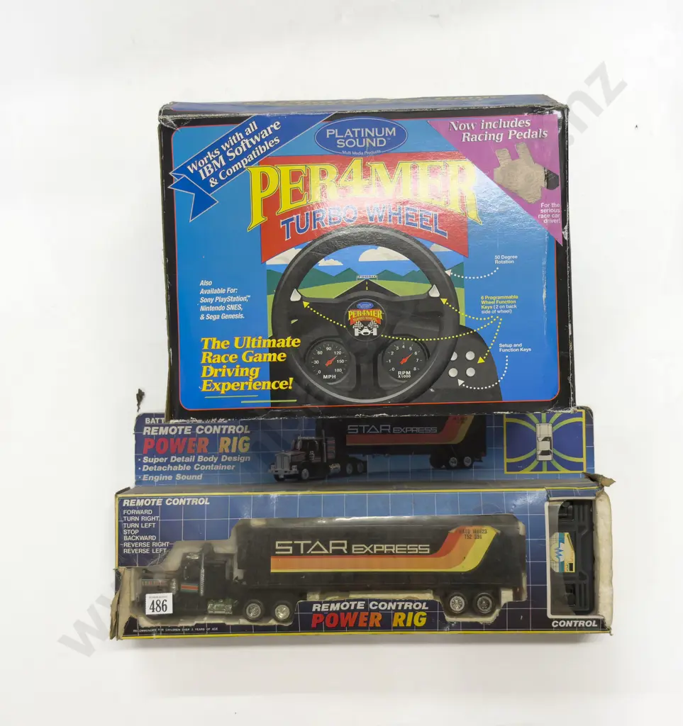 Part Boxed Per4mer Gaming Turbo Wheel with Remote Control Power Rig Image 1++