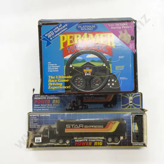 Part Boxed Per4mer Gaming Turbo Wheel with Remote Control Power Rig