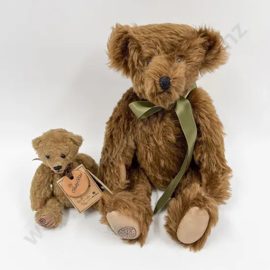 Two Country Life Teddy Bears - Fred Bear & Baby Bliss - 33cm & 15cm H