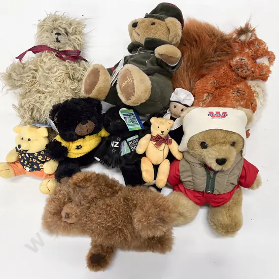 Collection of Various Teddy Bears Squirrel & Tuppence Doll