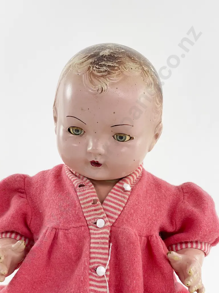 Unmarked Reliable All Composition Character Baby Doll on 5pce bent limb body 46cm Image 1++