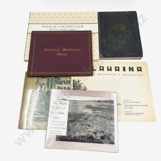 Six Various Vintage Volumes Pertaining To Early Hawaii in Photographs