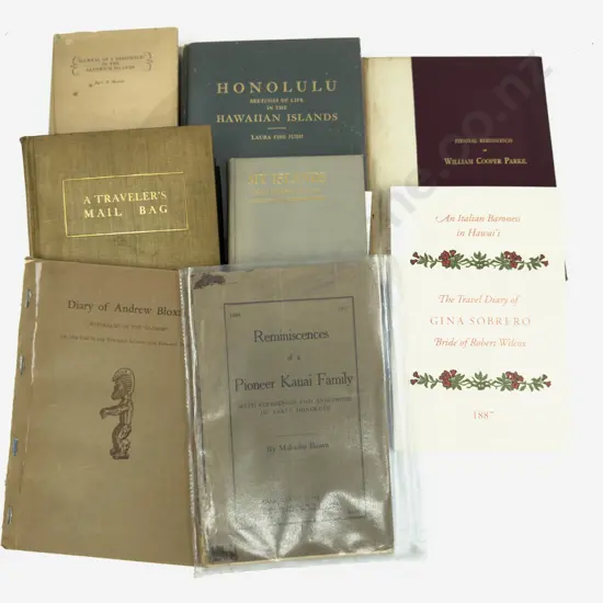 Eight Various Mainly Vintage Volumes Pertaining to Early Hawaii