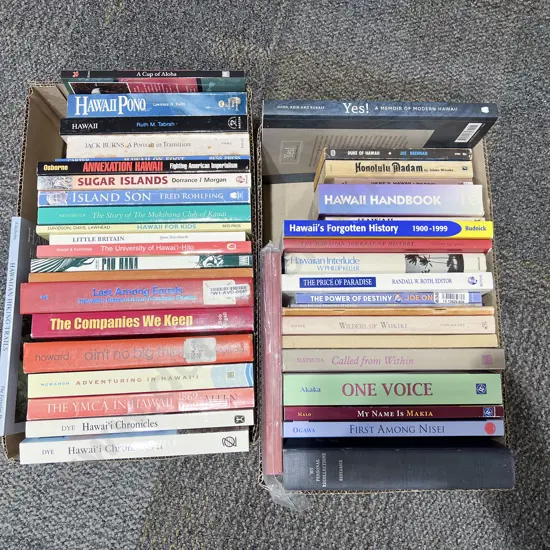 Two Boxes Assorted Books - Hawaiian Interest