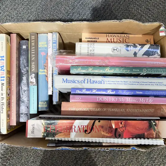 Box Assorted Books - Hawaiian Music Subjects