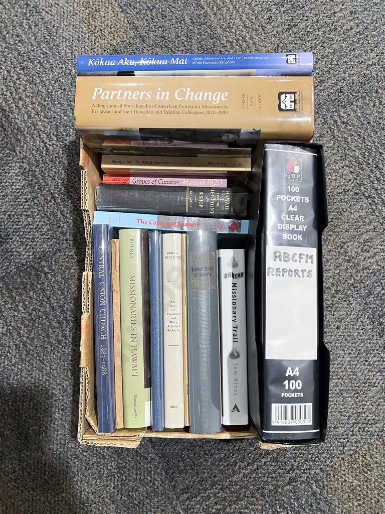 Box Assorted Books - Hawaiian Religious History Image 1++