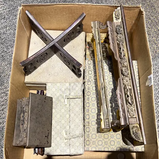 Qty of Assorted Vase Stands and Display Boxes