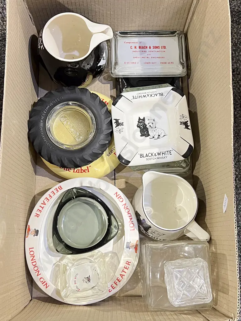 Box of Assorted Alcohol Advertising Image 1++