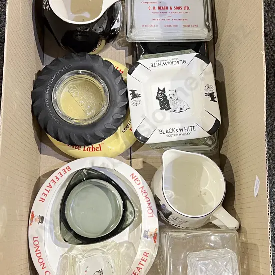 Box of Assorted Alcohol Advertising