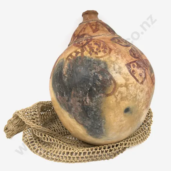 Replica Terracotta Water Vessel In Woven Carrier
