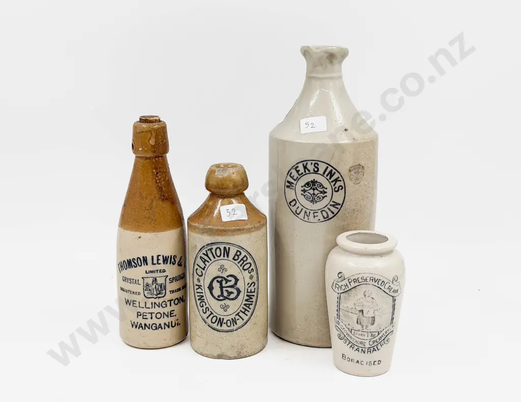 Four Vintage Stoneware Bottles Image 1++