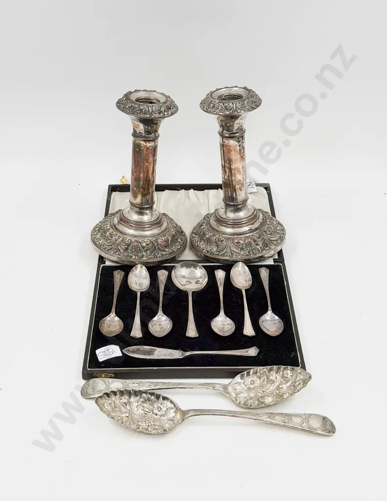 Pair of S/P Candle Sticks with Assorted Cutlery Image 1++