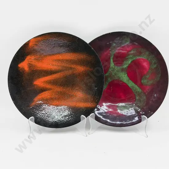 Two Art Enamel Plates