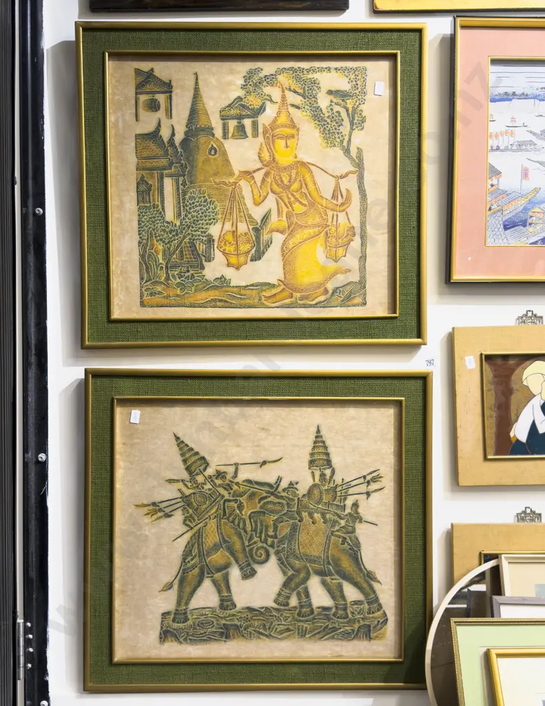 Pair of Thai Brass Rubbings Image 1++