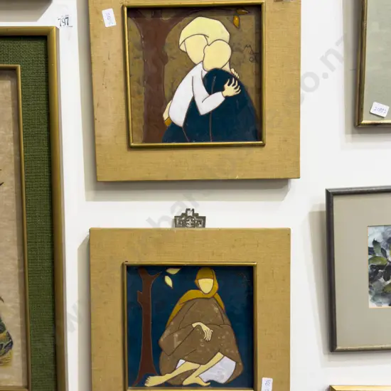 Pair of Framed Ceramic Tile Works