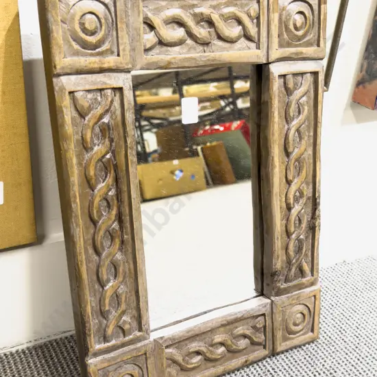 Small Wall Mirror with Carved Frame