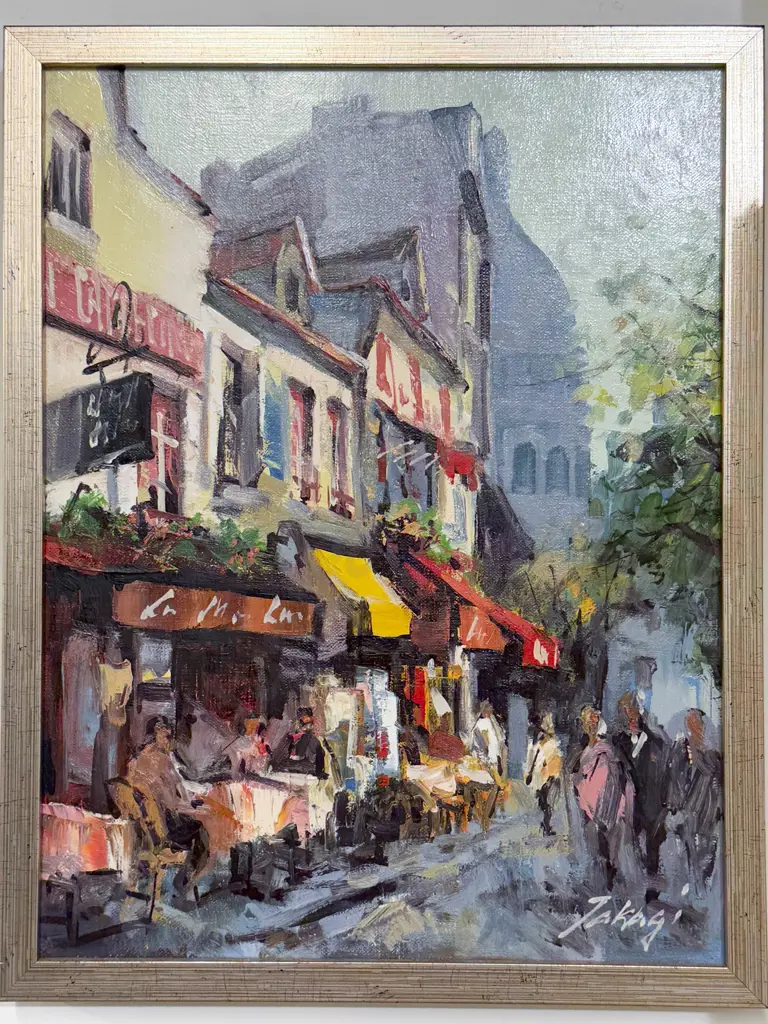Signed Takagi - Street Scene - Oil on Canvas Image 1++