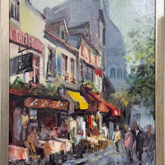 Signed Takagi - Street Scene - Oil on Canvas