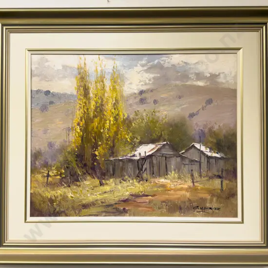 C.M. Parker - Farm Shed - Oil on Board
