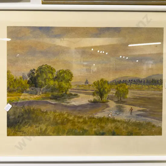 L. Evans - River Landscape - W/C