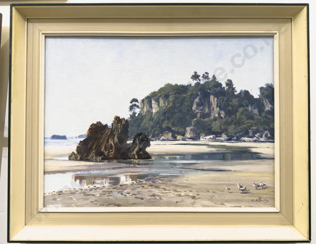 M.A. Ponton - Low Tide Pohara Beach - OIl on Board Image 1++