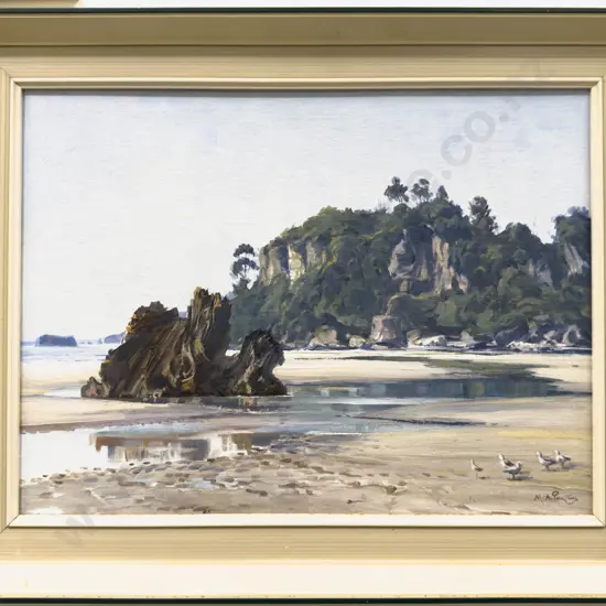 M.A. Ponton - Low Tide Pohara Beach - OIl on Board