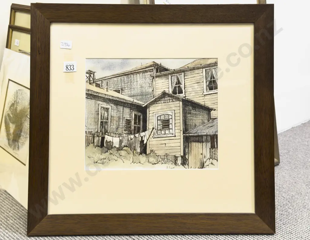 Peter Leitch - Terrace Backyard - Pen & Wash Image 1++