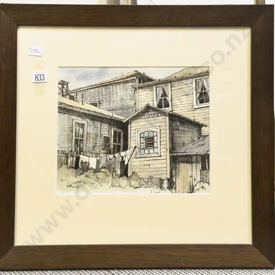 Peter Leitch - Terrace Backyard - Pen & Wash