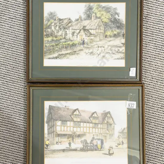 Pair of Framed Historical Prints - Shakespeare's Birthplace
