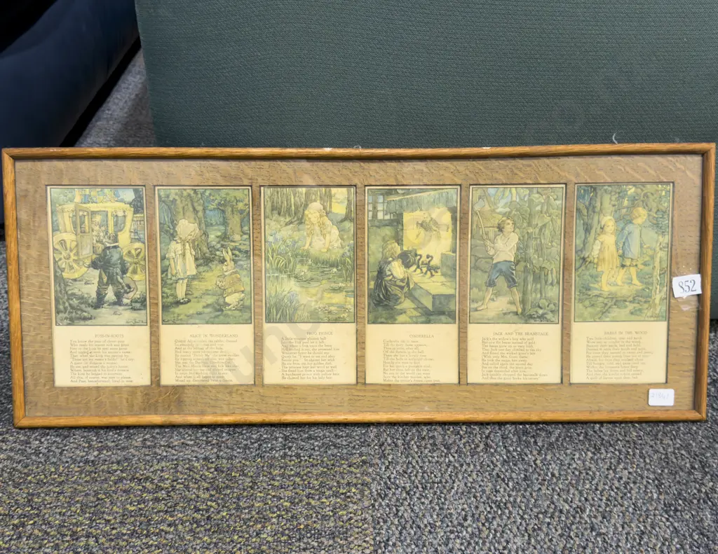 Sectional Framed Set of Six Nursery Rhyme Prints Image 1++