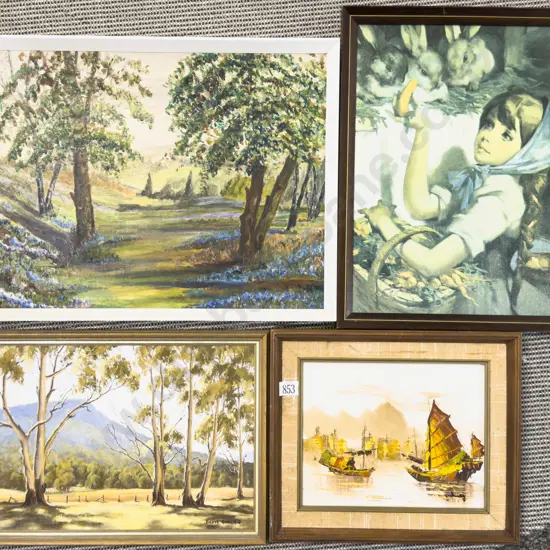 Four Assorted Framed Prints and Originals