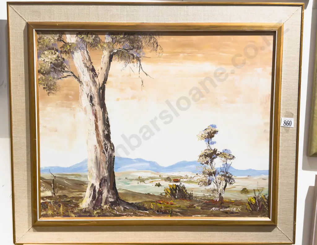 W A Singer - Gum Trees - Oil on Board Image 1++