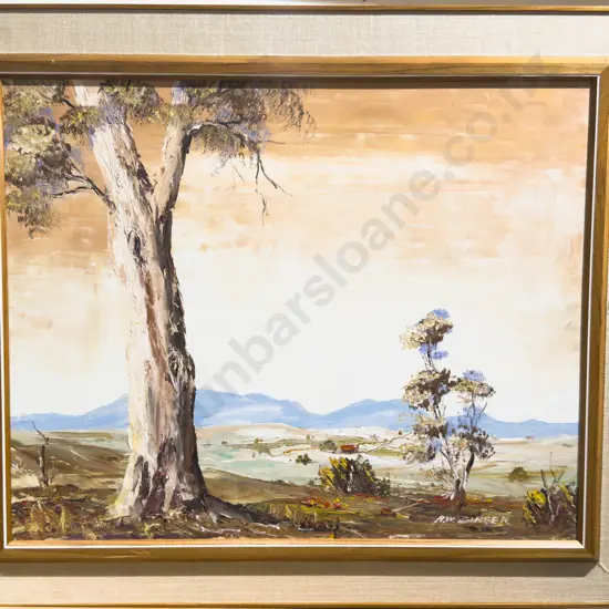 W A Singer - Gum Trees - Oil on Board