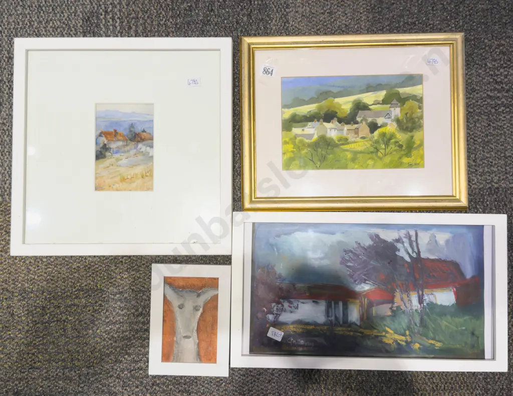 Four Assorted Framed Prints & Originals Image 1++