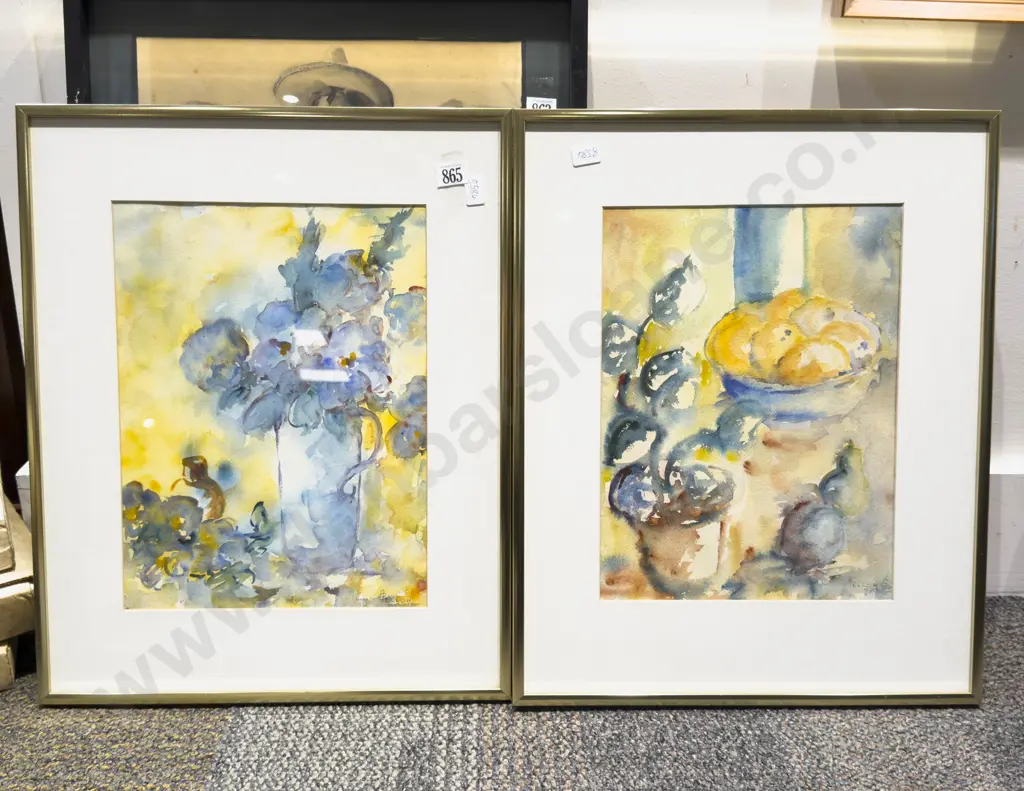 Alice Pellow - Pair of Still Lifes - W/C Image 1++