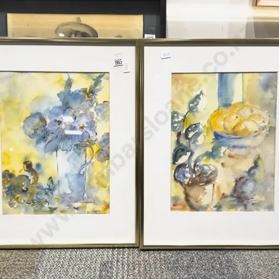 Alice Pellow - Pair of Still Lifes - W/C