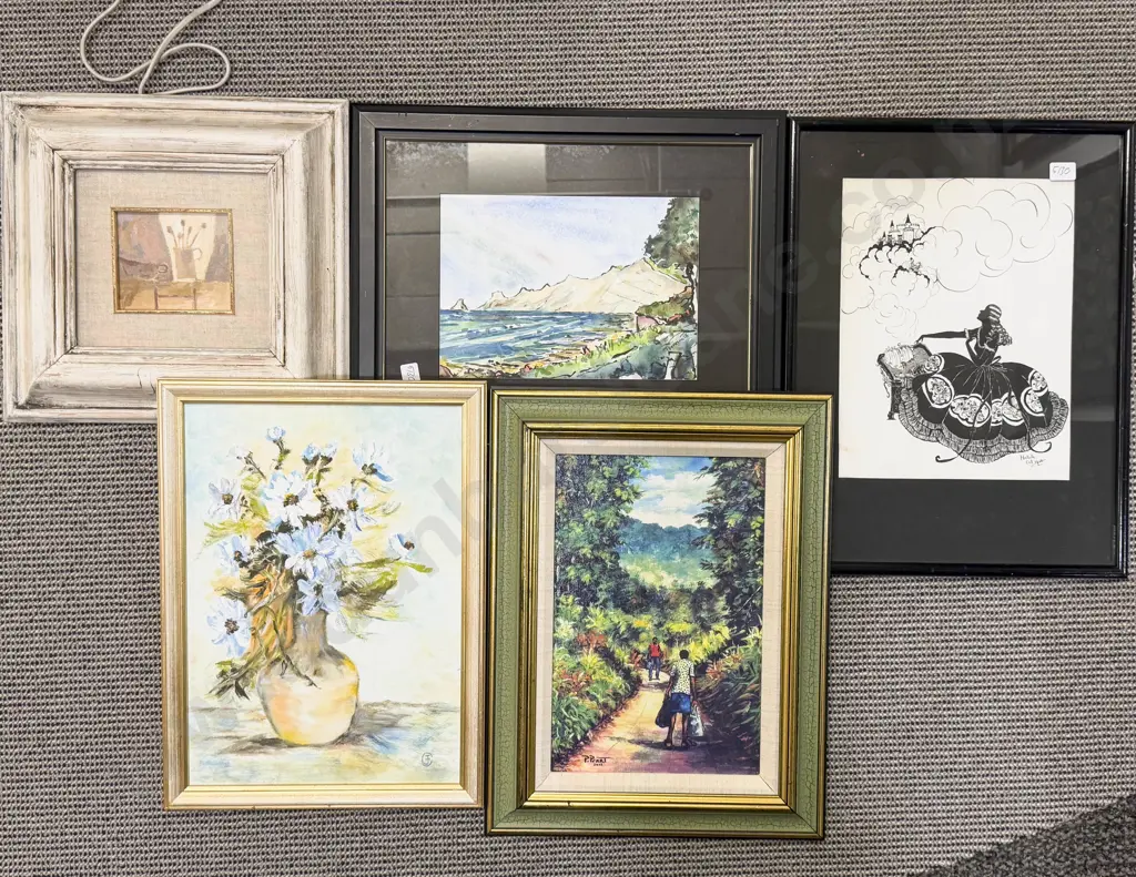 Box Qty of Assorted Framed Works Image 1++