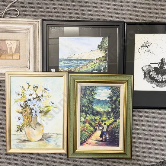 Box Qty of Assorted Framed Works