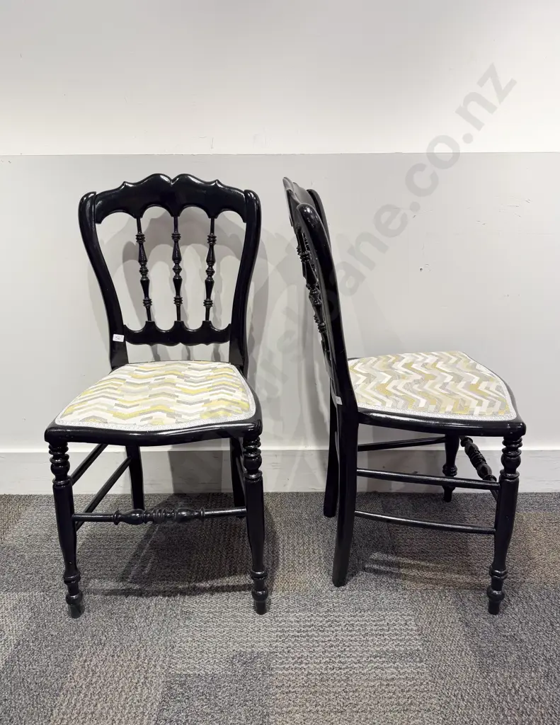 Pair of Ebonised Side Chairs Image 1++